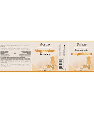Orange Naturals - Magnesium Glycinate Supplement - 200mg 180 v-caps - For Healthy Bones Teeth Proper Muscle Function Pressure Relief & Promote Sleep Relaxation - Vegan - Highly Absorbable Form - Non GMO 180 count (Pack of 1) 200 mg - Buy Online on GoSupps.com