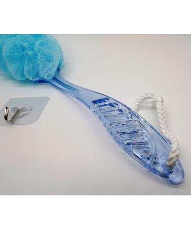 Soft Shower Brush with Blue Crystal Handle for Seniors and Elderly - Ideal for Arthritis, Disabilities, and Pregnancy - Buy Online on GoSupps.com