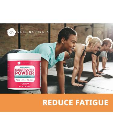 Kate Naturals Watermelon Electrolytes Powder 4oz - Instant Vegan Energy Boost, Prevent Dehydration, Eliminate Cramps - Non-GMO, Keto-Friendly, Zero Sugar - Buy Online on GoSupps.com