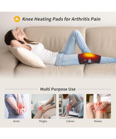 Heated Knee Pad with Massager | Knee Heating Pad for Pain Relief & Arthritis | Premium Knee Brace Wrap for Men & Women - Buy Online on GoSupps.com