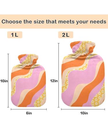 Naanle 2L Hot Water Bottle with Lid - Flower Shaft Stripes for Back Pain Relief Hand/Foot Warmer & Cold Therapy - Buy Online on GoSupps.com