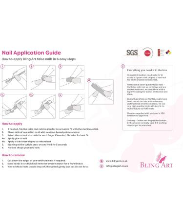 Bling Art Oval False Nails Gel Glossy Glitter French Manicure Fake Medium Tips with Glue (Pearl White Gel) - Buy Online on GoSupps.com