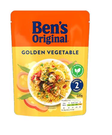 Ben's Original Golden Vegetable Microwave Rice 220g - Easy, Delicious and Convenient - Buy Online on GoSupps.com