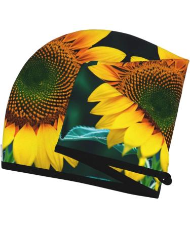 Sunflower Pattern Coral Velvet Dry Hair Cap Ideal for Home Travel Pool Parties & More | Fast International Shipping - Buy Online on GoSupps.com