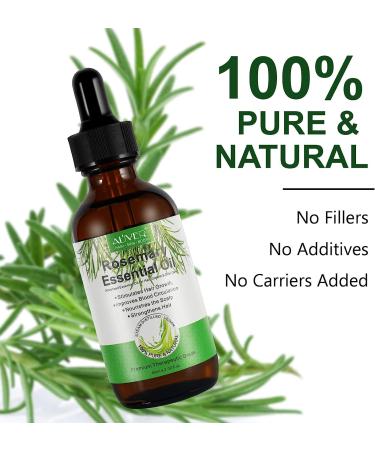 100% Pure Organic Rosemary Essential Oil for Hair Growth, Eyebrow and Eyelash Nourishment - 60ML - Buy Online on GoSupps.com