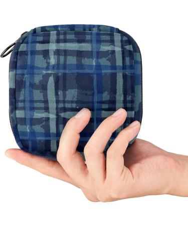 Menstrual Pad Bag with Zipper | Checkered Texture Ladies Napkin & Tampons Pouch for Women & Girls - Buy Online on GoSupps.com