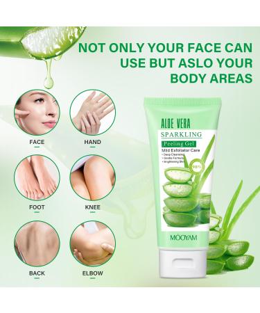 Peeling Gel & Aloe Vera Exfoliator - Brightening Facial Scrub & Deep Cleansing Face Wash for All Skin Types | Remove Dead Skin & Refresh After Sun Care - Buy Online on GoSupps.com
