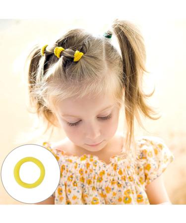 Buy Rpanle 100 Pcs Yellow Hair Ties for Girls | Elastic Rubber Bands Set for Babies & Kids - Perfect for Hairstyles & Ponytails - Buy Online on GoSupps.com