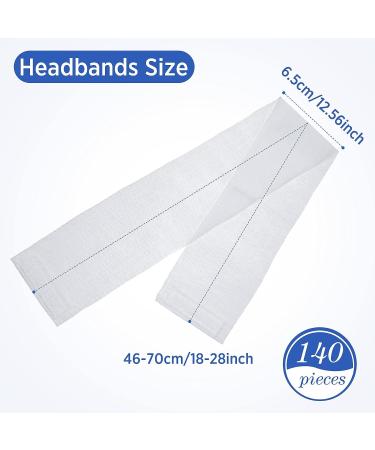 140 Pieces Disposable Spa Facial Headbands | White Stretch Headwraps for Women | Soft Skin Care Hair Band for Salons - Buy Online on GoSupps.com