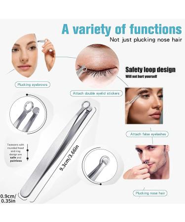 Anvirtue Universal Nose Hair Trimming Tweezers - Stainless Steel Eyebrow Trimmer - Round Tip - Easy Cut - for Noses, Sideburns, Brow, Body (1PC) - Buy Online on GoSupps.com