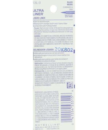 Maybelline New York Ultra-Liner Liquid Liner Waterproof Black 135L-01 0.25 fl oz - Long-Lasting Formula for Precise Eye Definition - Buy Online on GoSupps.com