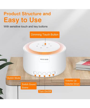 STYFSCP White Noise Machine - 30 Soothing Sounds, USB Adapter, Memory Function - Ideal for Baby, Kids, Adults - Buy Online on GoSupps.com
