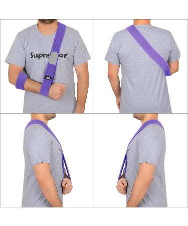 Supregear Adjustable Lightweight Arm Sling - Comfortable Shoulder Support | Purple, 180cm - Buy Online on GoSupps.com