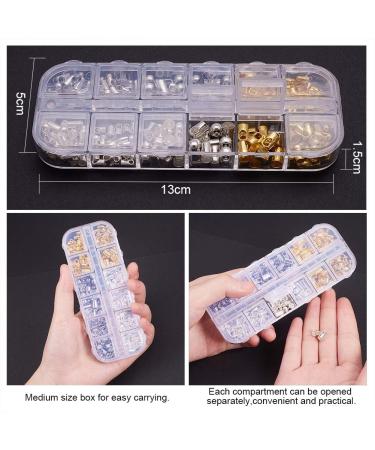 PandaHall 258pcs Brass Cord Ends Caps Bead Loop Barrel Clasp Crimp Beads for Necklace Bracelet Making - Gold Gunmetal Silver | 3 Sizes 3 Colors - Buy Online on GoSupps.com