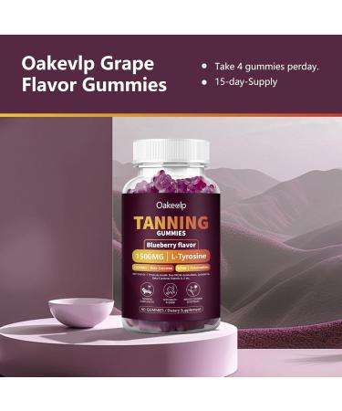2 Pack Extra Powerful Tanning Gummies 1500mg of L-Tyrosine Daily Tanning Supplement Adults Woman & Men with 1000mg of Beta-Carotene 50mg of Astaxanthin 8500mcg of Vitamin A for Skin Health 60 Count (Pack of 2) - Buy Online on GoSupps.com