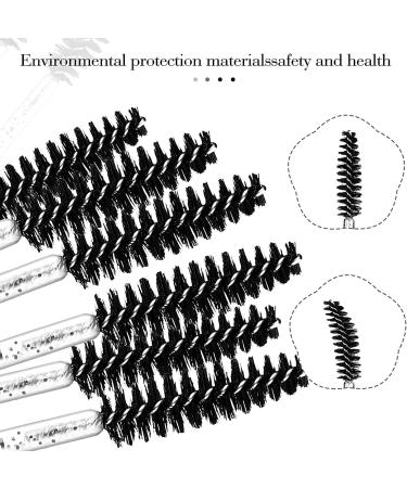 50 Pieces Disposable Eyelash Brushes Mascara Wands Eyebrow Applicator Cosmetic Makeup Brush Tool Kits (Crystal Black) - Buy Online on GoSupps.com