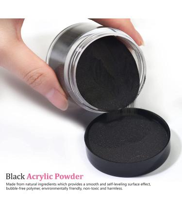 Molisaka Black Acrylic Nail Powder - Professional Glitter Long-Lasting Extension French Nail Art - Acrylic Supplies Set for Beginners (1.58oz) - Buy Online on GoSupps.com