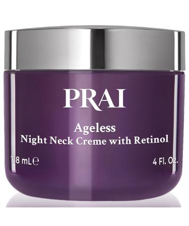 PRAI Beauty Ageless Throat & Decolletage Night Creme | Neck Firming Cream For Overnight Use | Cruelty & Paraben-Free Neck Tightening Cream with Retinol | Neck Cream for Tightening and Firming | 4.0 Oz 4 FL Oz (Pack of 1)