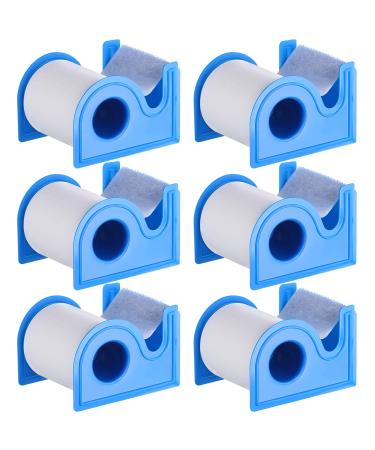6 Sets Non Woven Fabric Tape with Dispenser 2 Inches 10 Yards First Aid Tape Waterproof Sensitive Skin Tape White Adhesive Bandage Tape