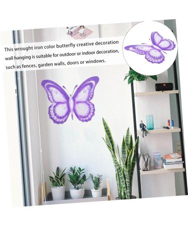 1pc Wrought Iron Colorized Butterfly Decor Wall Art Hanger Wall Hanging Pendant Ornament The Tree - Buy Online on GoSupps.com