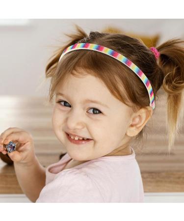 WLLHYF Glitter Headband 4pcs Plastic Sparkly Cute Non Slip Chunky Hairbands Thick Bling Confetti Rainbow Hair Bands with Teeth Little Girls Colorful Hair Accessories Rainbow color - Buy Online on GoSupps.com
