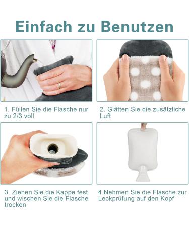 Hot Water Bottle with Kangaroo Pocket - 2L Grey Bed Bottle for Adults & Kids | Warmth & Comfort - Buy Online on GoSupps.com