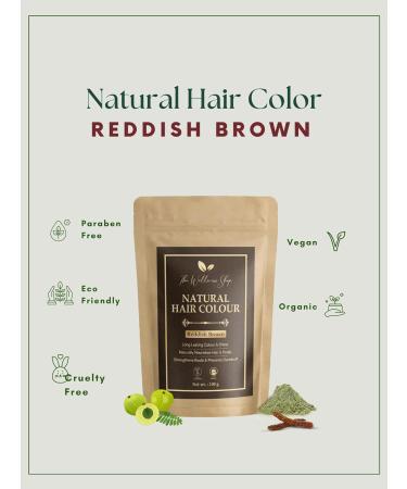 Natural Reddish Brown Hair Color Powder - Ammonia Free Strengthens Roots & Prevents Dandruff | The Wellness Shop (100g - Buy Online on GoSupps.com