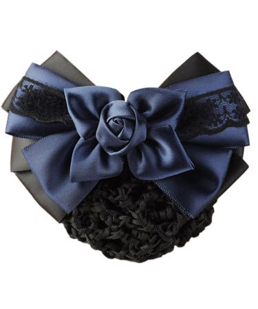 LiveZone Pack of 3 Women Hair Bun Cover Net Snood Hairnet Bowknot Barrette Hair Clip Set - Black Blue Purple - Buy Online on GoSupps.com