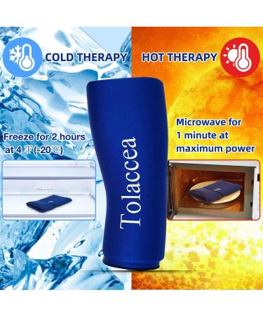 Tolaccea Hot Cold Therapy Ice Pack Sleeve - Reusable Gel Pack for Knee, Calf, Elbow - Medium Size, Blue - Buy Online on GoSupps.com