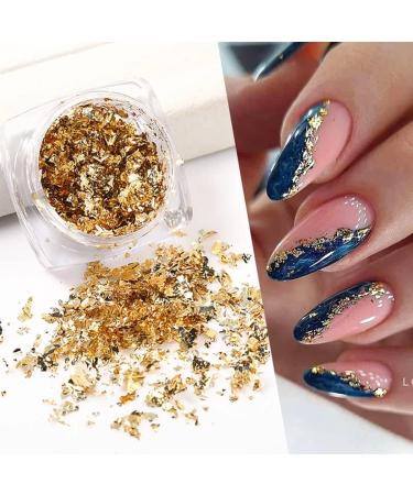 Holographic Nail Foil Glitter Flakes | 3D Sparkly Aluminum Flake | Gold Silver Nail Art Supplies | Mirror Powder Sequins | Acrylic Nails Design (4 Boxes) - Buy Online on GoSupps.com