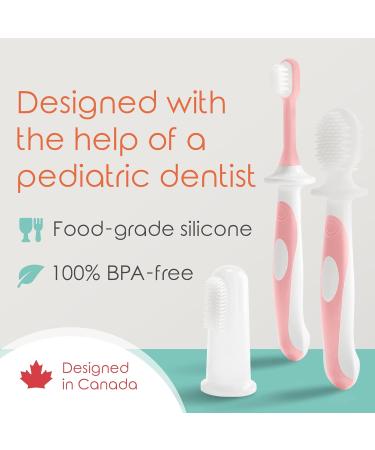 Cherish Baby Care Baby Toothbrush 0-2 Years - Safety-Tested & BPA-Free 3-Pack (Finger Toothbrush Baby Silicone Toothbrush Baby and Toddler Toothbrush) - Baby's First Toothbrush Kit (Pink) Pink Babies - Buy Online on GoSupps.com
