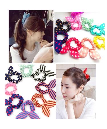 Frcolor 20pcs Elastic Hair Ties with Bunny Ears | Cute & Durable Hair Accessories for Women & Girls - Perfect for All Hair Types - Buy Online on GoSupps.com