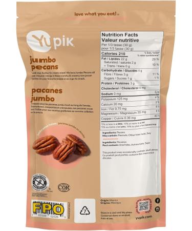 Yupik Jumbo Pecan Halves 164 g Gluten-Free Kosher Raw Nuts Shelled Unsalted Unroasted Healthy Snacks Source of Fiber & Copper - Buy Online on GoSupps.com