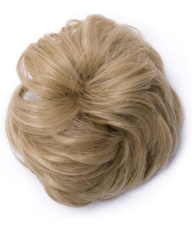 Women Messy Hair Scrunchy Scrunchie Bun Up Do Hair Piece Hair Ribbon Ponytail Hair Extensions Wavy Messy Ash Blonde - Buy Online on GoSupps.com