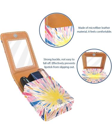 Travel Lipstick Organizer Case | Portable Makeup Bag with Mirror | Abstract Art Texture Pattern - G283j8iiof - Buy Online on GoSupps.com