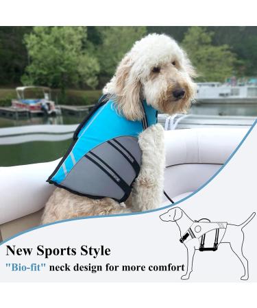 Vivaglory Dog Life Jacket - Durable & Adjustable Sports Style for Large Dogs Excellent Buoyancy Safe Fastening System - Blue (L: 66-79 cm) - Buy Online on GoSupps.com