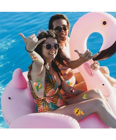 JOLINTAL 10 Sheets Temporary Tattoos for Kids Hawaiian Luau Birthday Party Decorations Hawaiian Tattoos Summer Pool Beach Tropic Party Supplies for Kids Boys Girls Adults Birthday Party Favors - Buy Online on GoSupps.com