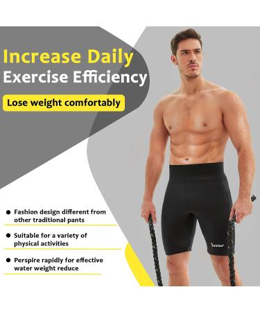 Men's Neoprene Workout Sauna Shorts | Hot Sweat Thermo Body Shaper for Gym | XX-Large Black - Buy Online on GoSupps.com