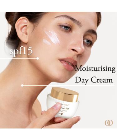 Simon&Tom Pure Hydra Moisturizing Facial Day Cream - 50ml - Anti-Wrinkle & Extra Firming with SPF 15 Protection - Hyaluronic Acid and Argan Stem Cells - Made in Spain - Buy Online on GoSupps.com