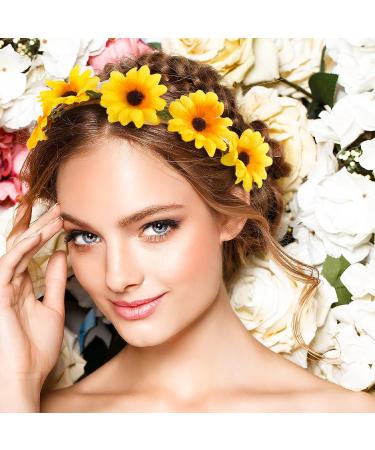 Sibba 5PCS Daisy Flower Headband | Boho Floral Garland Crown for Women | Bridal Wedding & Festival Hair Accessories - Buy Online on GoSupps.com