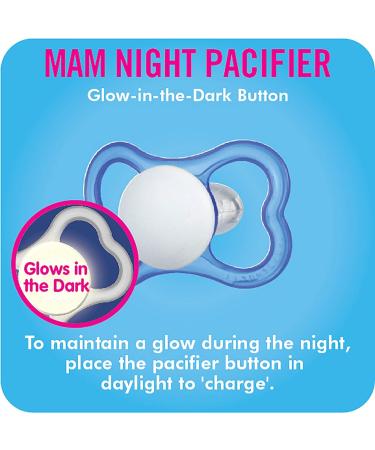 MAM Air Day & Night Baby Pacifier for Sensitive Skin - Glows in The Dark - Boy 6-16 Months (Pack of 3) - Buy Online on GoSupps.com