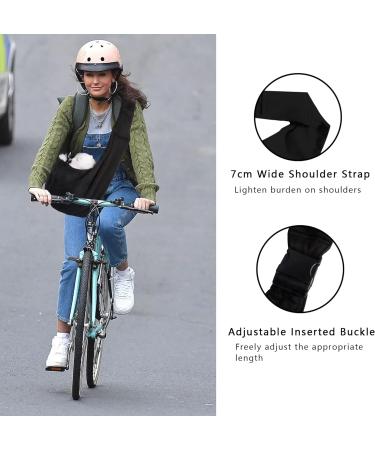 Hand-Free Pet Sling Carrier for Small to Medium Dogs and Cats | Adjustable Shoulder Strap (Black) - Buy Online on GoSupps.com