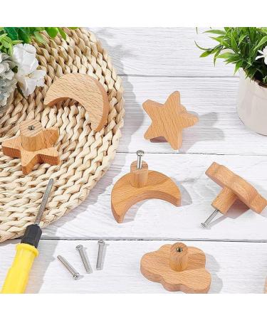 Buy Boolsfmam 6-Piece Animal Wood Cabinet Knob Set - Stars Moon & Clouds | Unique Children's Drawer Knobs | International Shipping Available - Buy Online on GoSupps.com