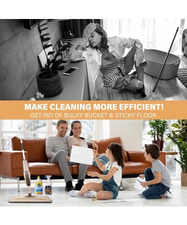 Upgrade Spray Mop for Floor Cleaning with Refillable Bottle and Washable Pads - Khaki 5 Piece Set - Buy Online on GoSupps.com