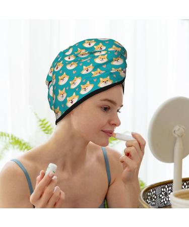 Hair Towel Wrap - Quick Drying Towel Turban for Hair | Cute Shiba1 | International Shipping - Buy Online on GoSupps.com