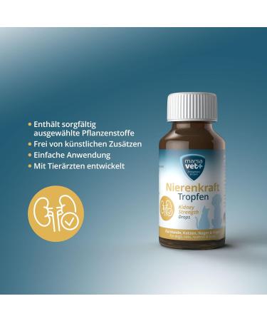 Marsavet Renal Strength Drops - Food Supplement Promoting Renal Function - 100 ML. Natural Support for Renal and Urinary Function in Dogs Cats Rodents and Birds. - Buy Online on GoSupps.com