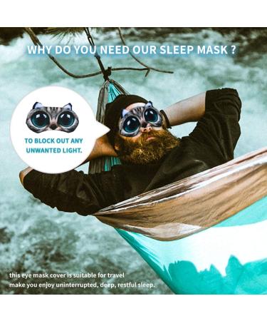 Cute 3D Animal Sleep Mask - Cat Dog Eyeshade for Kids Women Adults (American Shorthair) Green - Buy Online on GoSupps.com