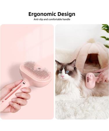 Sichy Self-Cleaning Spray Cat Brush for Long and Short-Haired Cats | Grooming, Hair Removal, and Static Control | White - Buy Online on GoSupps.com