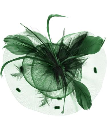 Jiahg Ladies Fascinator Hemp Hut - Breathable Green Feather Flower Hair Clip for Bridal Jewelry Parties Weddings & Festivals - Buy Online on GoSupps.com