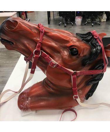 Adjustable Horse Halter | Heavy Duty Chin and Throat Snap Halter Horse - Comfortable Padded Nylon Horse Halter for Training Equestrian Grooming Red - Buy Online on GoSupps.com